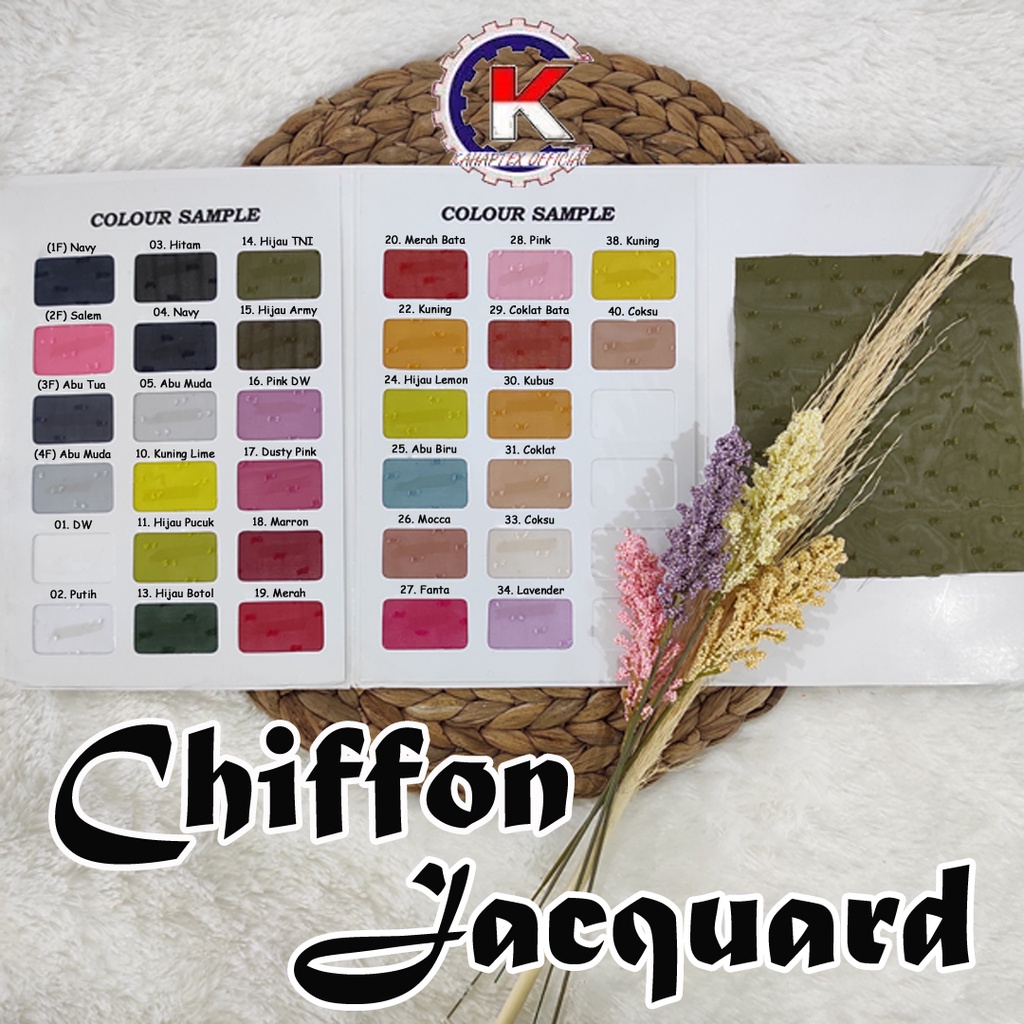 [KAHAPTEX] Bahan Kain Sifon / Chiffon Jacquard Polos - Roll