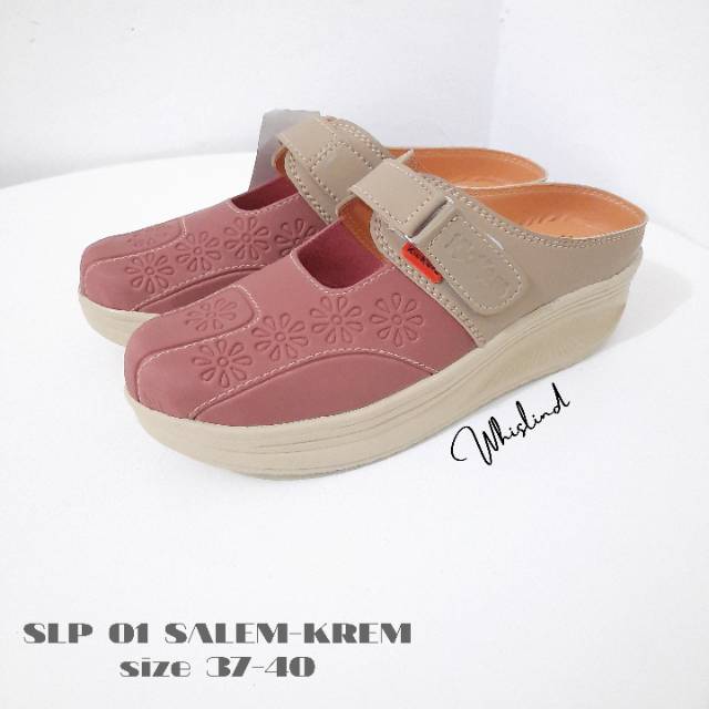 SEPATU WEDGES SLOP KICKERS BAHAN KULIT SINTESIS | TINGGI 5 CM KODE SLP01