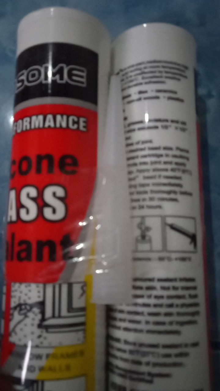 Lem Silicone Sealent Kaca Silen White, Black, Clear Model Handsome