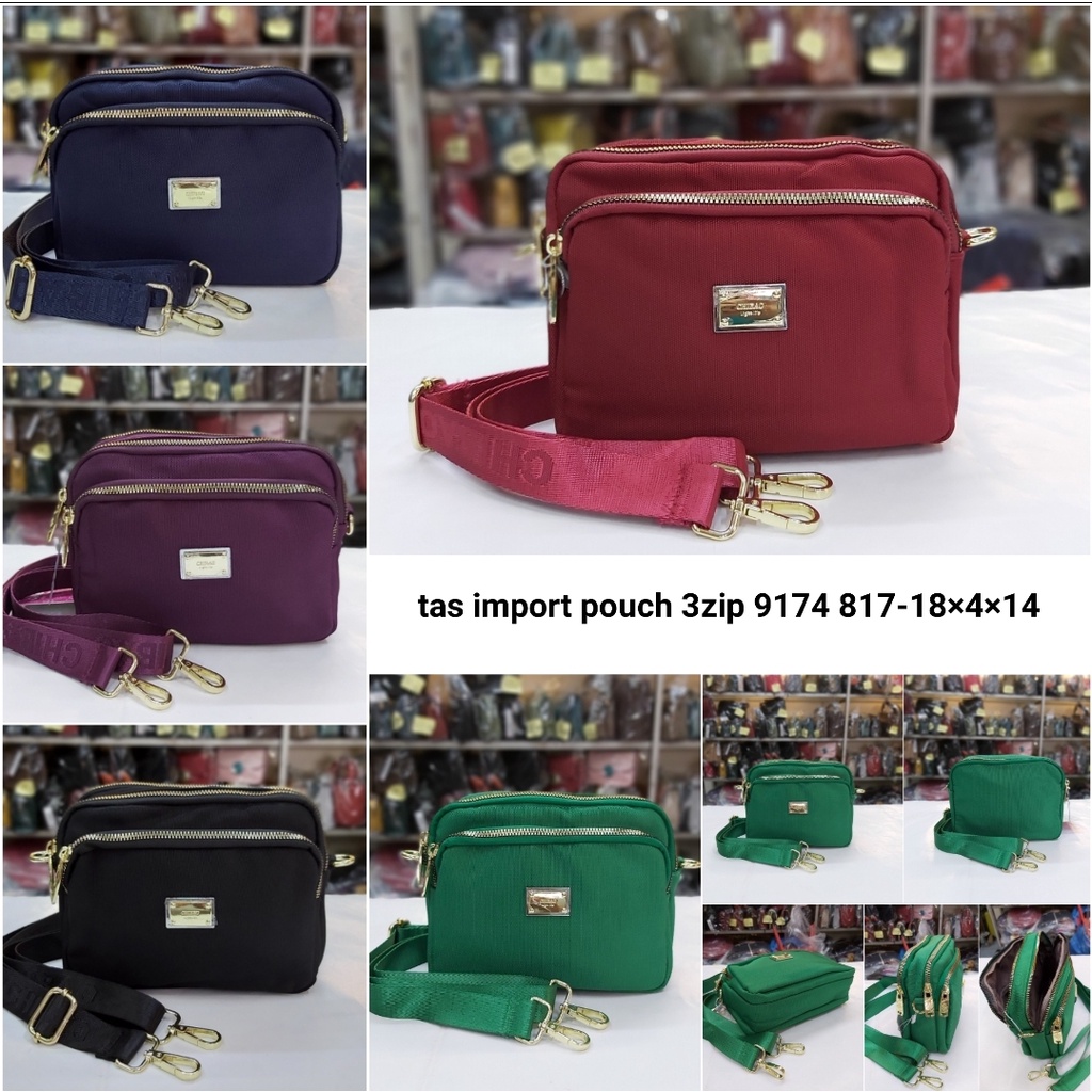 Tas import selempang parasut wanita