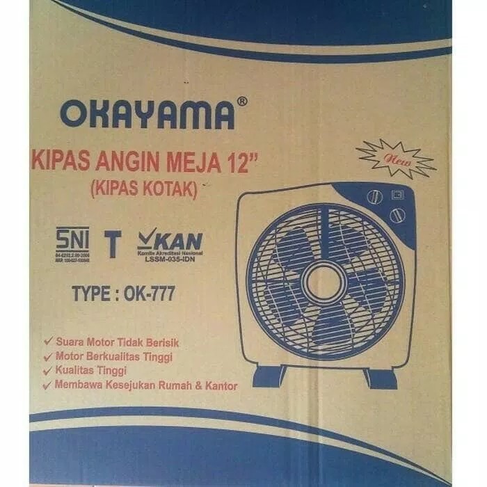 (PENGIRIMAN KHUSUS OJEK ONLINE) Kipas Kotak Okayama/Kipas Box Fan Okayama 12 inch