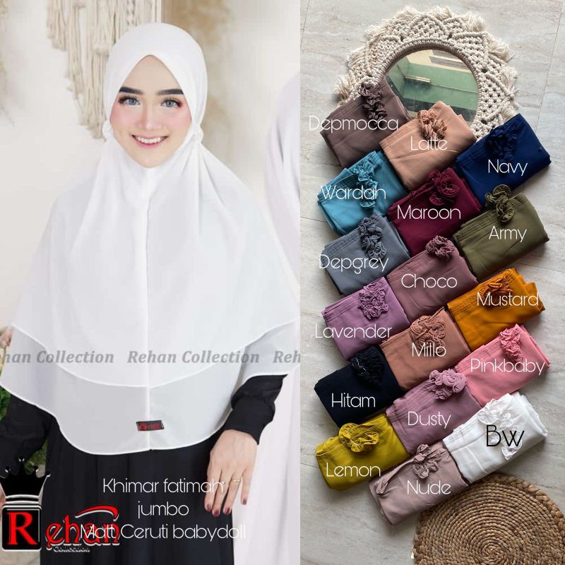 KHIMAR FATIMAH JUMBO / 2 Layer Ceruty Babydoll