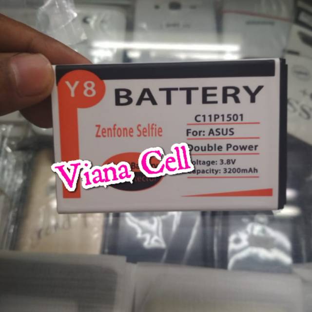 DOBEL BATERAI BATRE BATREI ASUS ZENFONE SELFI SELFIE ZD551KL Z00UD DOUBLE POWER Y8