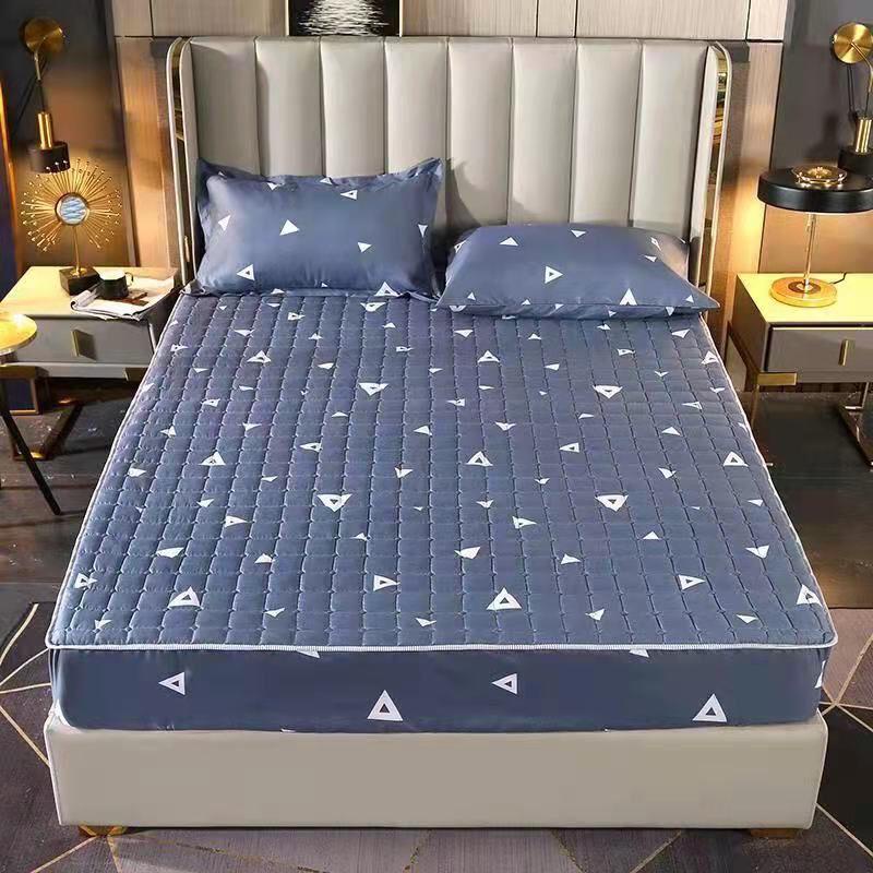 Sprei Waterproof / Sprei Protector bermotif / Sprei anti air ukuran 180x200CM dan 160x200CM-180 ABU SEGITIGA