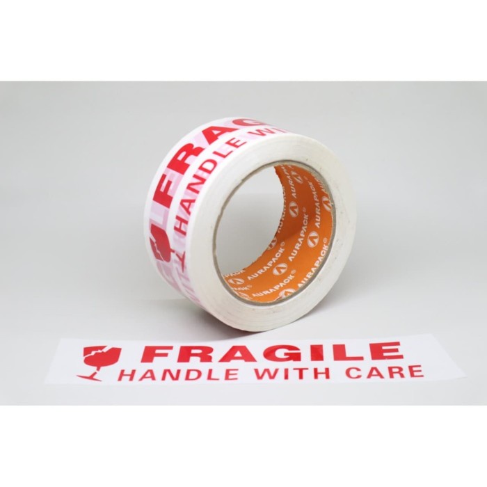 

perekat-pengikat- lakban fragile warna putih aura 48 mm x 100 meter -pengikat-perekat.