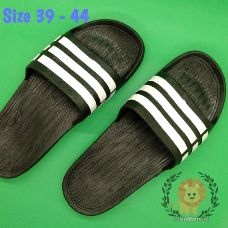 [PIKU] Sandal Slop Pria Karet Model Adidas Sandal Casual Sandal Slip-on