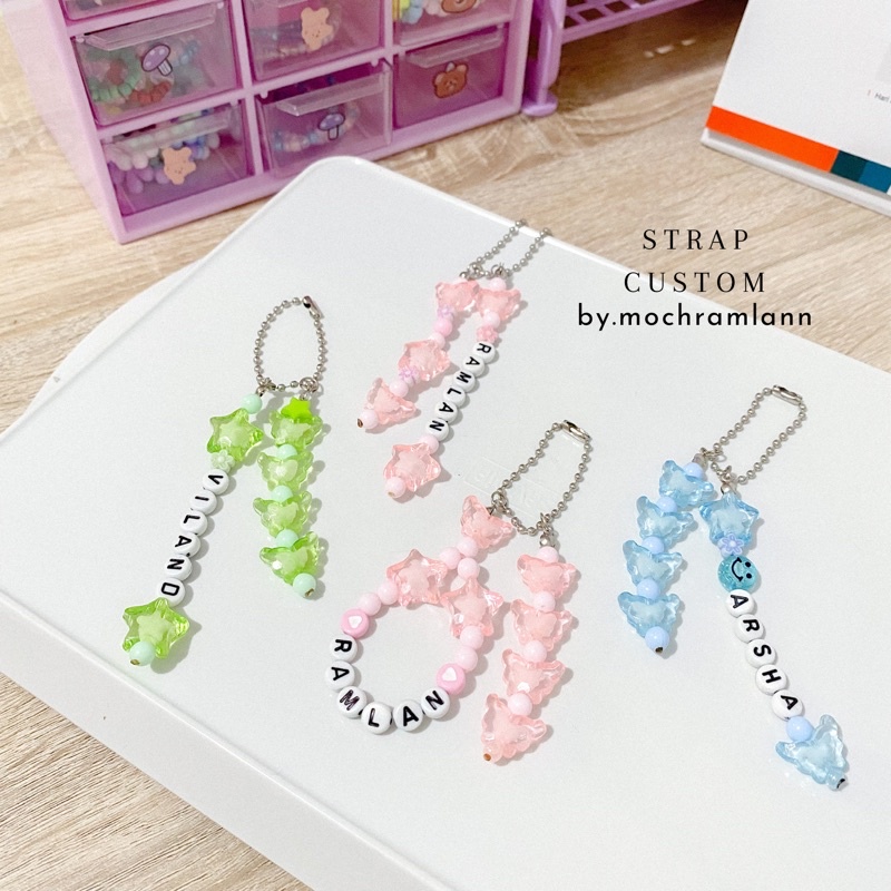 [ BISA CUSTOM NAMA | BACA DESKRIPSI ] Strap BALL CHAIN REQUEST NAMA | Gantungan Kunci / Keychain Custom