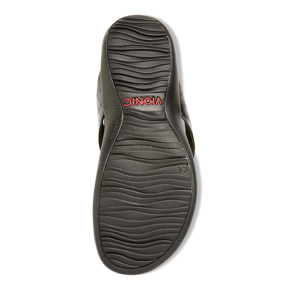 Vionic Dillon Croc Black Sandal Wanita