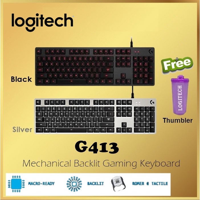 Logitech Keyboard Mechanical G413 Backlight Keyboard Gaming