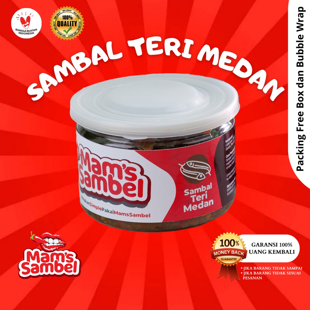 

Mam's Sambel - Sambal Teri Medan Kemasan 150 gram | Sambel Teri Kemasan 150 gram | Teri Medan