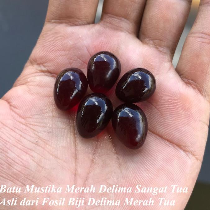 siap kirim] Batu Mustikaa Merah Delima Super Tua Asli dari Biji Delima Membatu