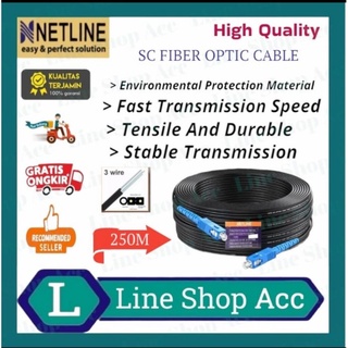 Kabel Fiber Optik 250 Meter Ftth Drop Cable Sc-Sc Fiber Optic (FO) Precon Netline
