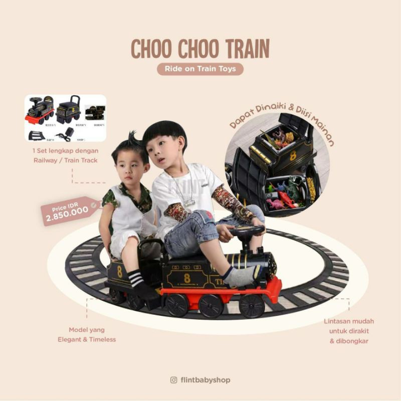 Choo Choo Train track Ride on train toys mainan kereta api keretaapi anak boncengan goncengan hitam