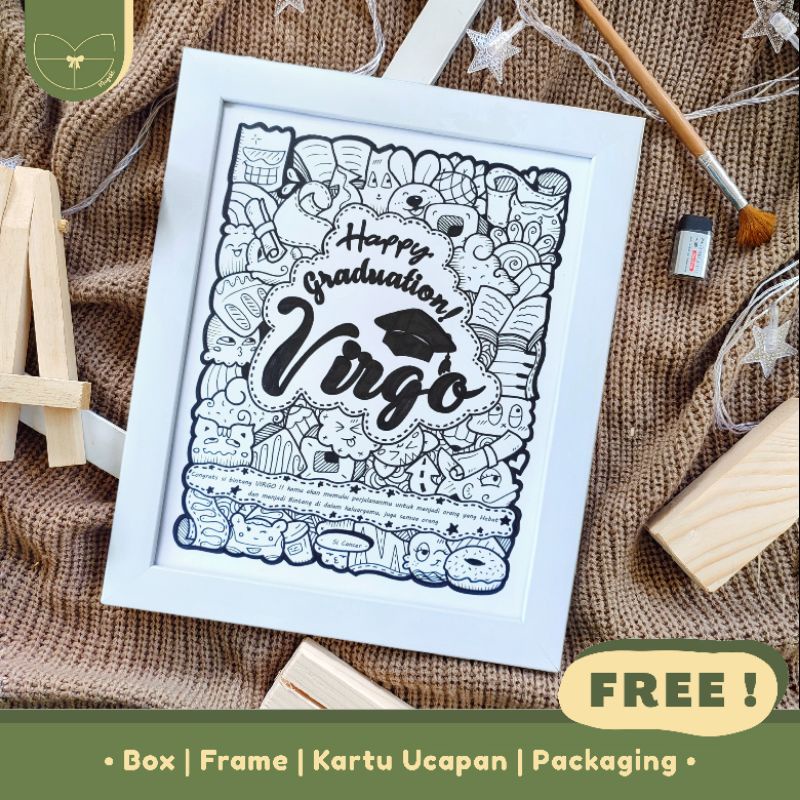 10R Custom Lettering & DoodleArt / Custom Kado Ultah Wedding Wisuda Anniversary Nikah Ulang Tahun