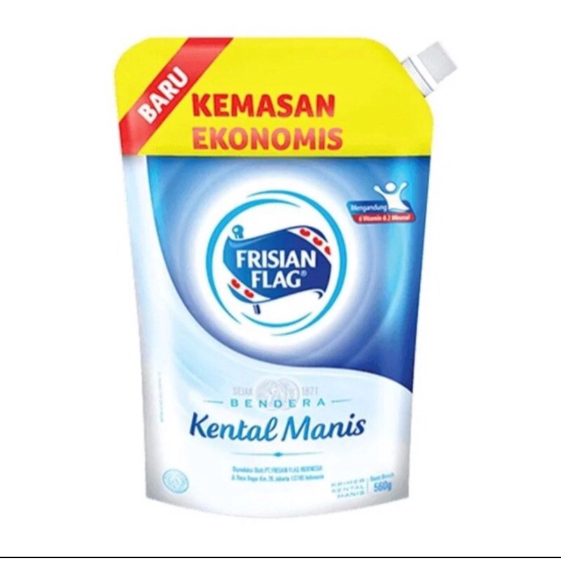 Frisian Flag Kental Manis Pouch 545gr Susu SKM Bendera putih