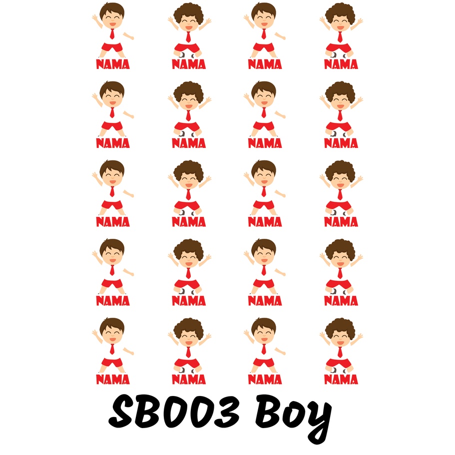 

Sticker Nama Cutting Label Waterproof Tahan Air Boy School 03 (SB003)