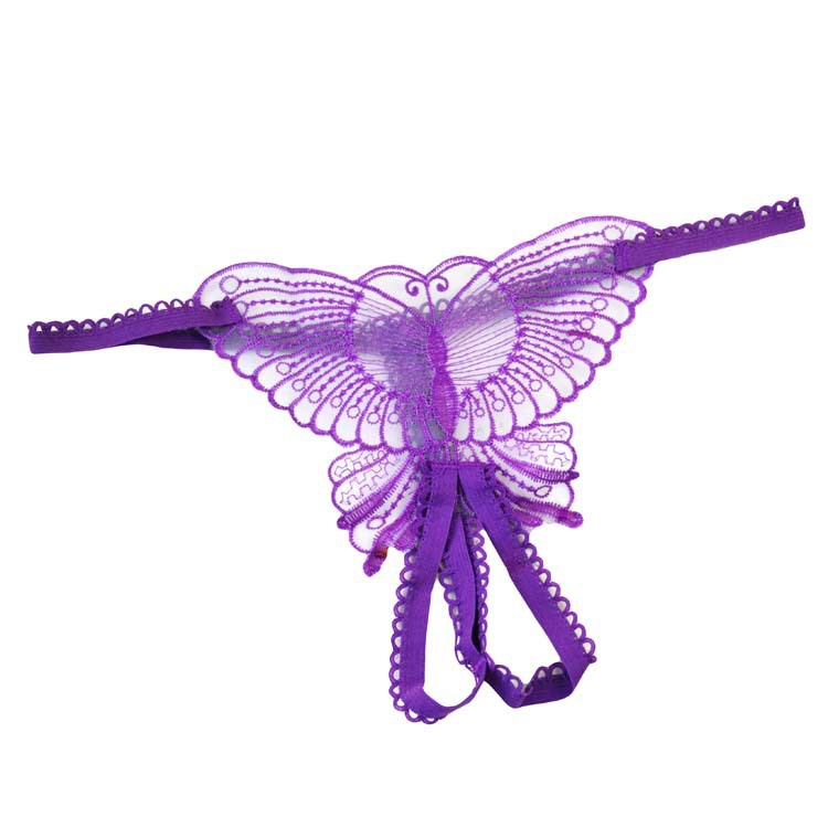 Celana Dalam Wanita Open G String Sexy Transparan kupu-kupu Bordir Low Waist Thong 3C176