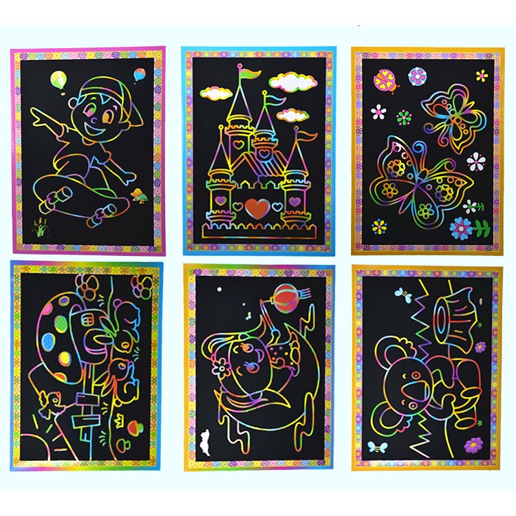 Magic scratch color - Kertas gambar gosok - Mewarnai anak magic scratch