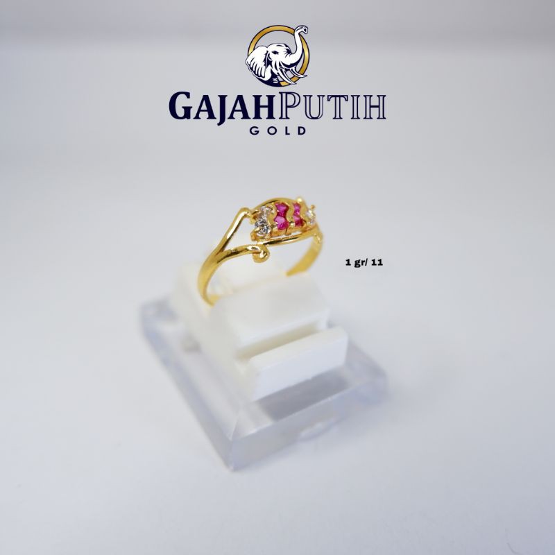 1gr Cincin Model Permata Emas Asli kodeO11011