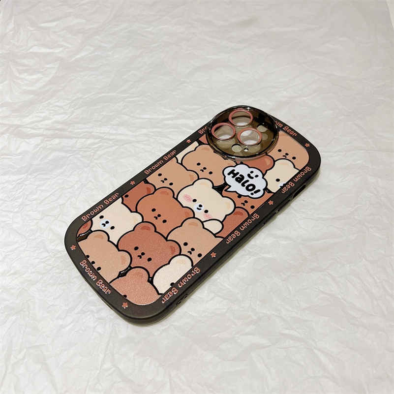 Soft Case Pelindung Bumper Tebal Motif Kartun Beruang Untuk iPhone 13 12 11 Pro Max Xr X Xs Max 7 8 6 6s Plus SE 2020