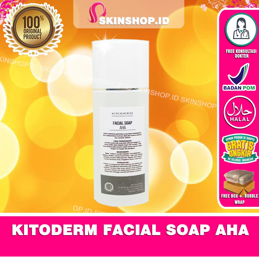 Kitoderm Facial Soap Aha 100ml Original / Pembersih Wajah Kulit Flek BPOM Aman