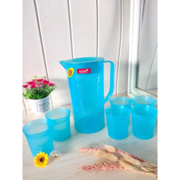 Asvita BPA Free Bahan Plastik Tebal / Teko Set Plastik