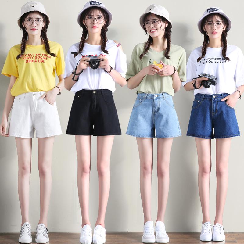  Celana  Denim  Pendek  Wanita  Model Longgar High Waist Gaya 