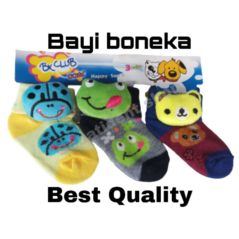 Kaus kaki bayi boneka samping lucu (6 pasang)