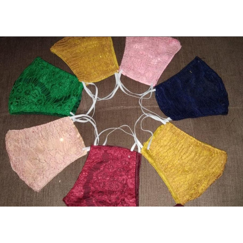 MASKER BROKAT HIJAB  BAHAN HALUS HARGA MUMER