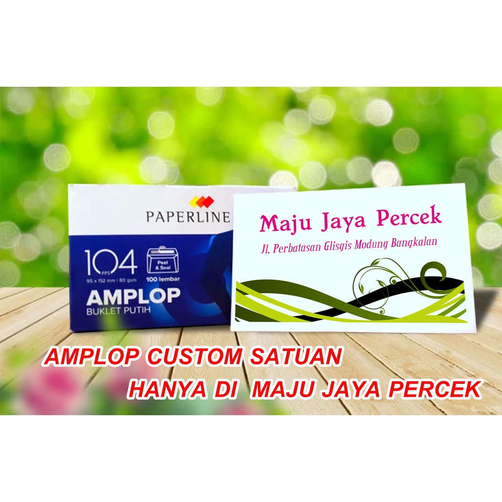 

Satuan Amplop Undangan Custom. nama dan alamat ukuran 95X152 mm