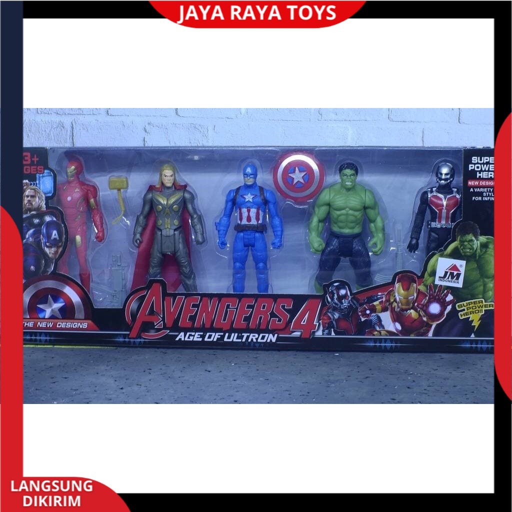 MAINAN ANAK ROBOT FIGURE Marvel Avengers 5 in1 TERMURAH IRONMAN THOR CAPT AMERICA HULK ANTMAN SNI