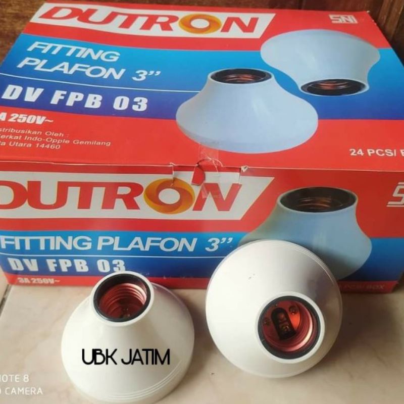 FITING PLAFON DUTRON 3&quot; DV PUTIH