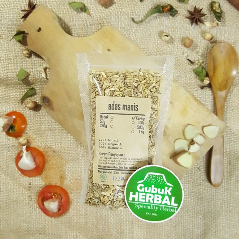 

ADAS MANIS KERING 100gr - Pimpinella Anisum - MURNI - JSR - REMPAH