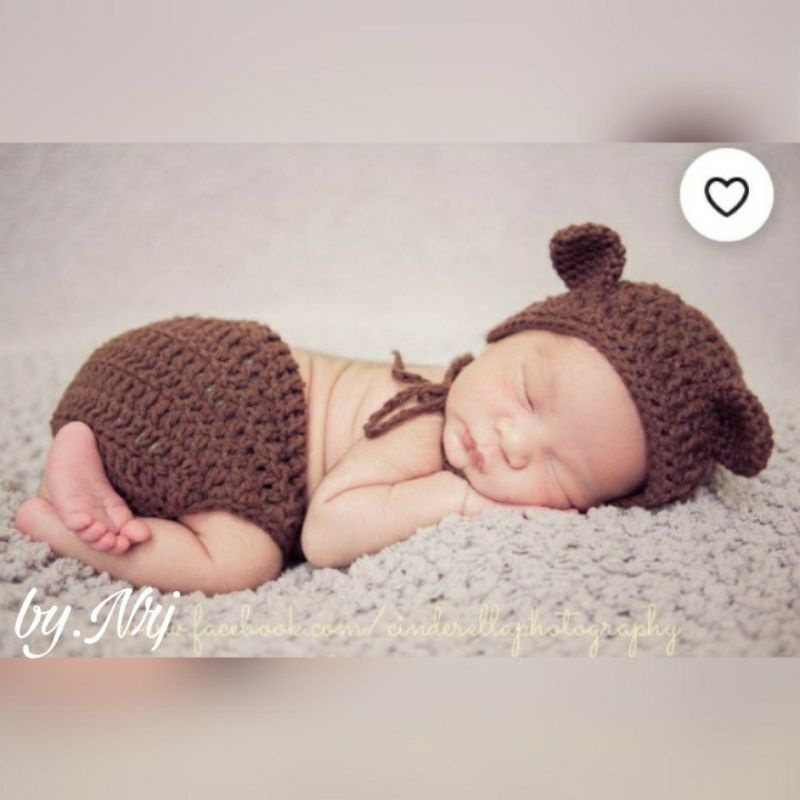 KOSTUM BEAR / KOSTUM BERUANG / KOSTUM RAJUT / KOSTUM FOTO BAYI / NEWBORN PROPERTI / PROPS BABY / PRO