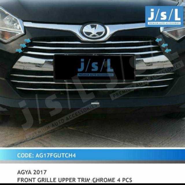 List grill depan atas new Agya 2017/ front grill upper trim chrome jsl