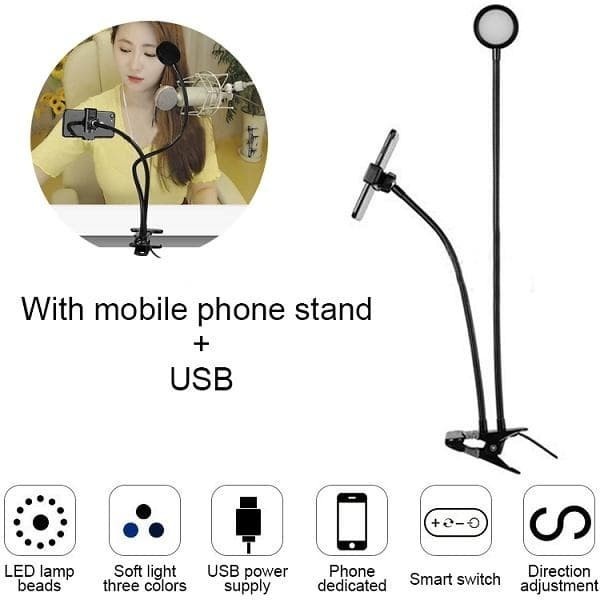 Lazypod Phone Stand Flexible Ring Light 2 in 1 For Live Stream Video