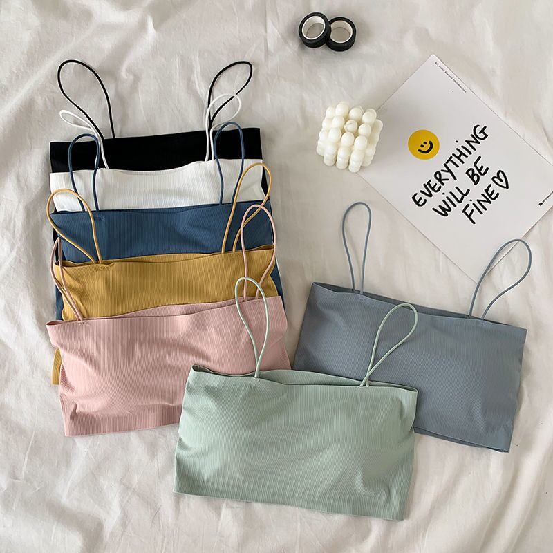 GO! BR006 Bra Garis polos wanita TANK TOP tanpa kawat bahan halus BH cewek TANKTOP simple import COD