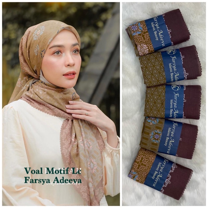 Part 2 hijab jilbab SEGIEMPAT DEKA Motif Voal premium by KAYLA (BEBAS PILIH MOTIF)-Desain 32