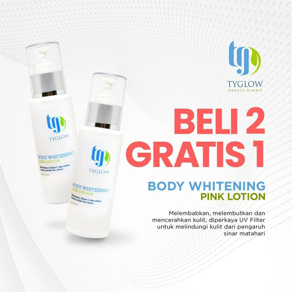 TyGlow Body Whitening pink lotion / lotion pemutih badan +vitamin BPOM