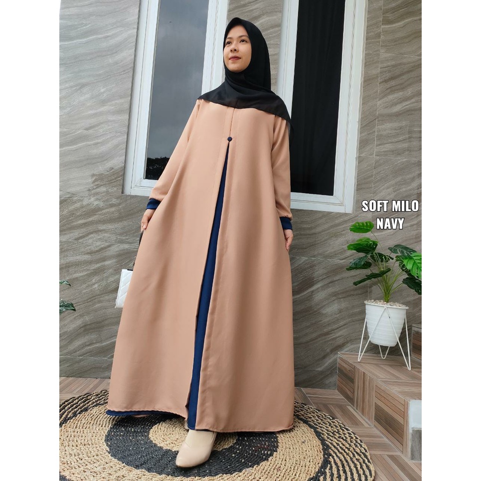 Gamis Ity Crepe Rompi / Gamis Ity Crepe Kombinasi / Gamis Ity Crepe Cardigan