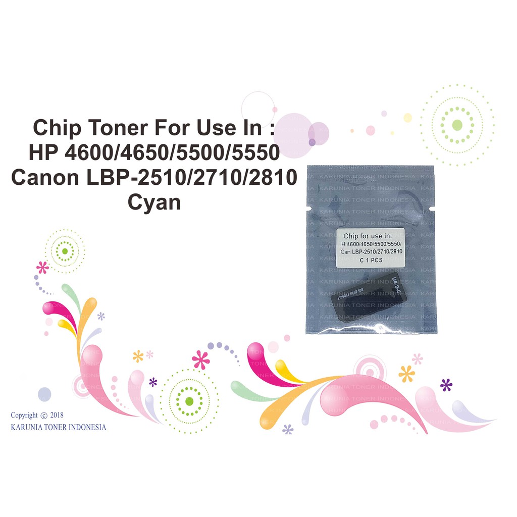 Chip Toner For Use In :  HP 4600/4650/5500/5550 Can LBP-2510/2710/2810 Cyan