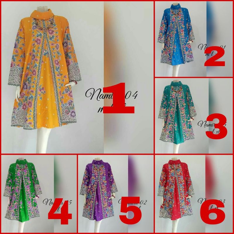 tunik batik seragam kantor modern