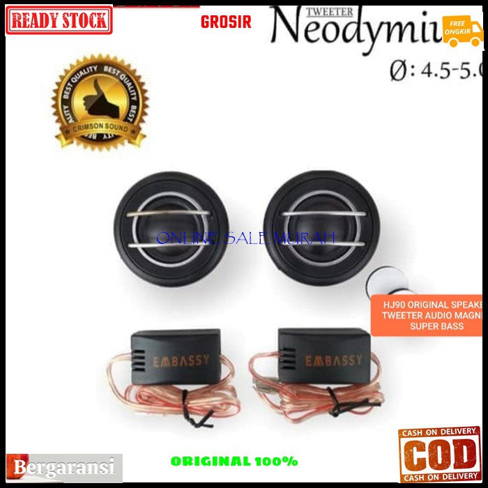 G04 Embassy speaker magnet tweeter super DOME ORIGINAL twiter spk mini audio mobil car NEODYMIUM audio sound musik suround besi coil booster CROSSOVER kualitas crosover surround treble tambahan suara  Bisa dipakai segala audio  sepasang satu set  produk O