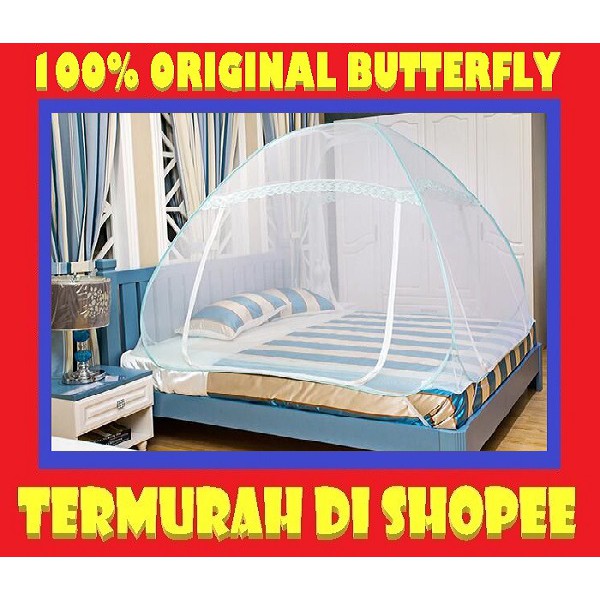 Kelambu Lipat Butterfly Mosqouito Kenbis Ukuran 200x200 180x200 160x200 Dan 120x200 Kelambu Tenda Shopee Indonesia