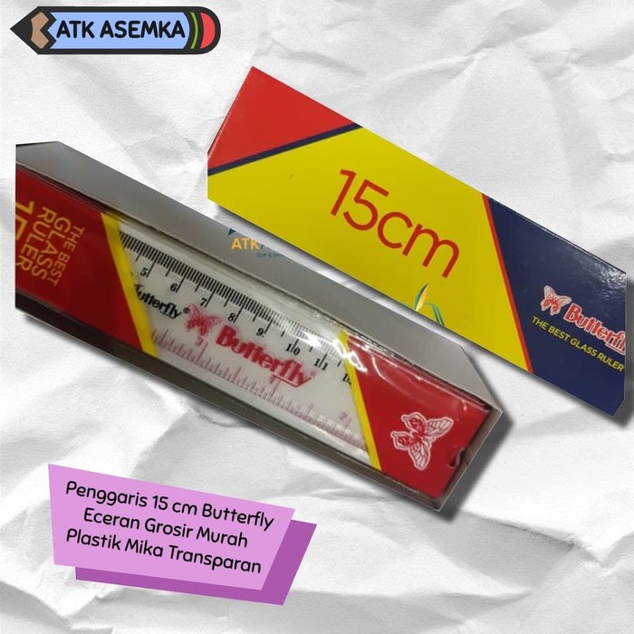 

Penggaris 15 cm Butterfly Eceran Grosir Murah Plastik Mika Transparan Atk