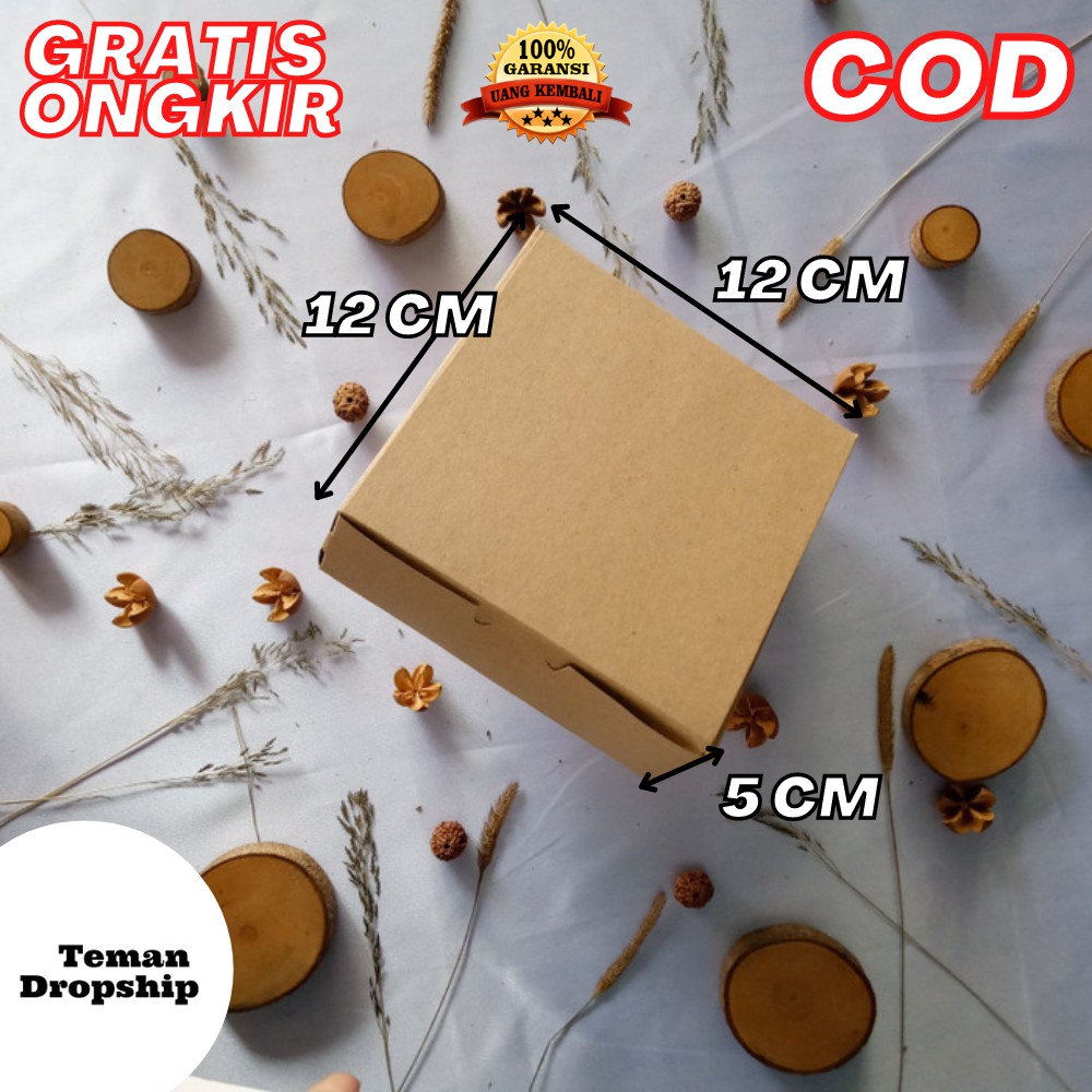 

KARDUS HAMPERS GIFT BOX KADO PERSEGI PACKING SOUVENIR TUTUP ATAS UKURAN 12X12X5CM