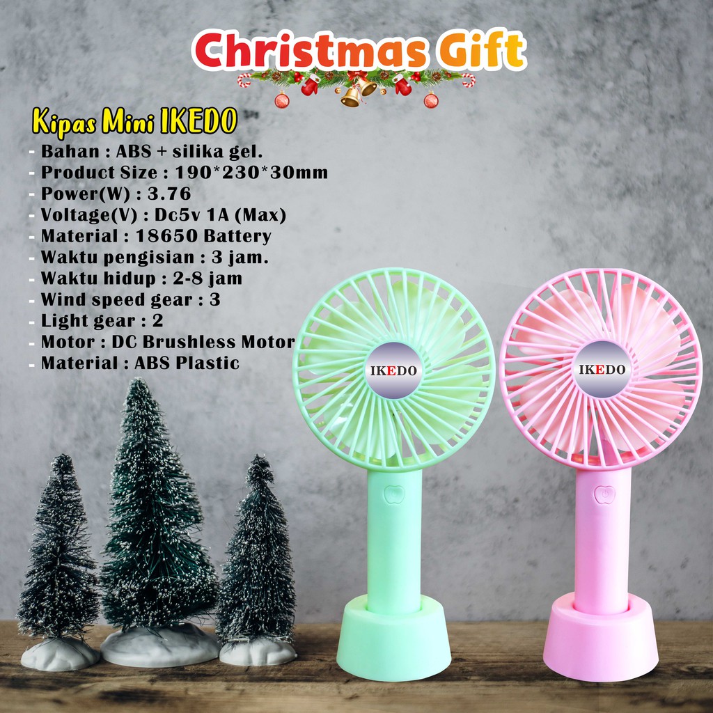 Aluna_Collection4 (Belum Termasuk Baterainya) Ikedo Kipas Angin Genggam Portable Model K1