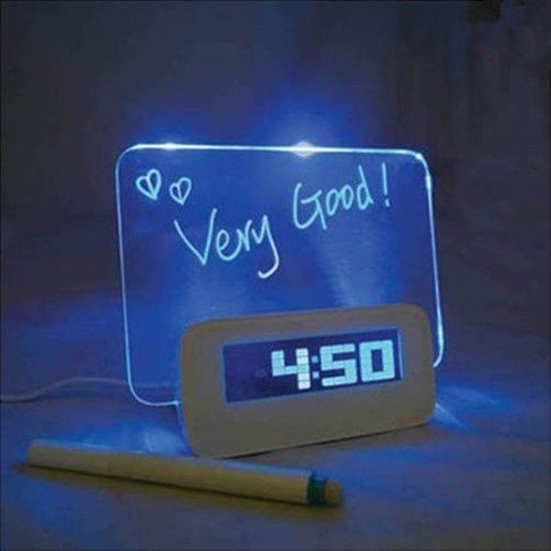 Jam Weker / LCD Display Alarm Clock with Memo Board - 003 (OEM)