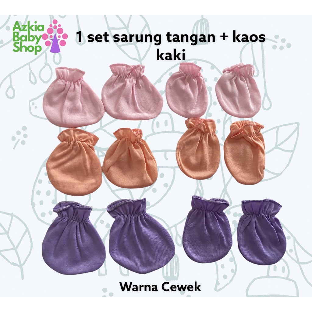 SET KAOS KAKI SARUNG TANGAN BAYI LEMBUT SNI WARNA CANTIK TUTUP TANGAN BAYI KAUS KAKI BAYI