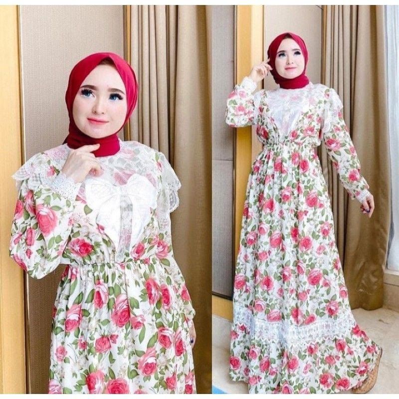 Dress renda korea premium import